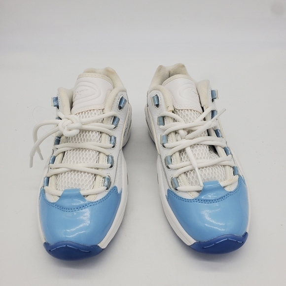 Reebok Shoes Men 6 Question Low Iverson Patent Leather Baby Blue Toe FY2345 - Picture 2 of 10